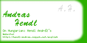 andras hendl business card